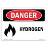 Signmission OSHA Danger Sign, 18" Height, 24" Width, Rigid Plastic, Hydrogen, Landscape, 1824-L-1368 OS-DS-P-1824-L-1368